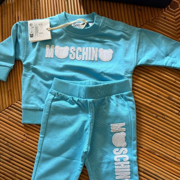 Moschino BabyTurquoise Blue Sweatshirt and Sweatpants